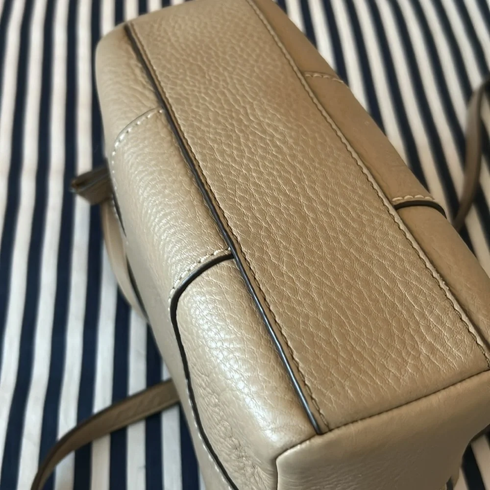 Tory Burch Taupe Leather Crossbody Bag